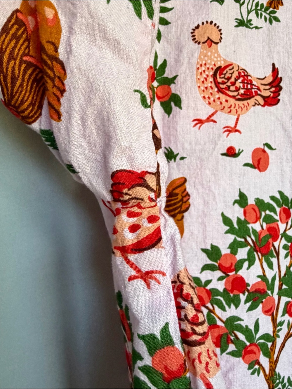 Printfresh Hen House Chicken Orchard Pajama Top Sz M Pink Organic Cotton Cottage - Picture 9 of 16